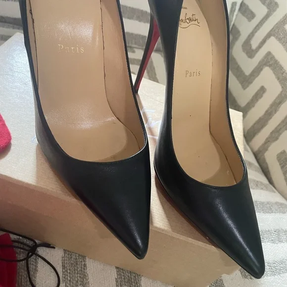 Christian Louboutin Black Kate 100 Nappa Shiny Heels